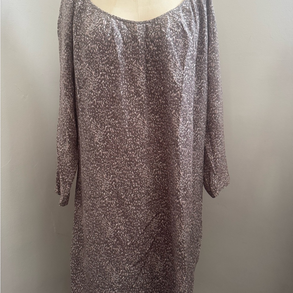 Witchery Silk Long Sleeve Patterned Dress